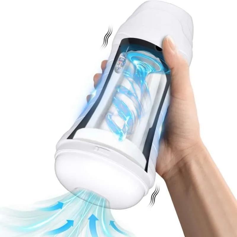 ALWUP Male Masturbator With Sucking and Thrusting Functions Adjustable Speed Strong Suction Sex Toy for Men