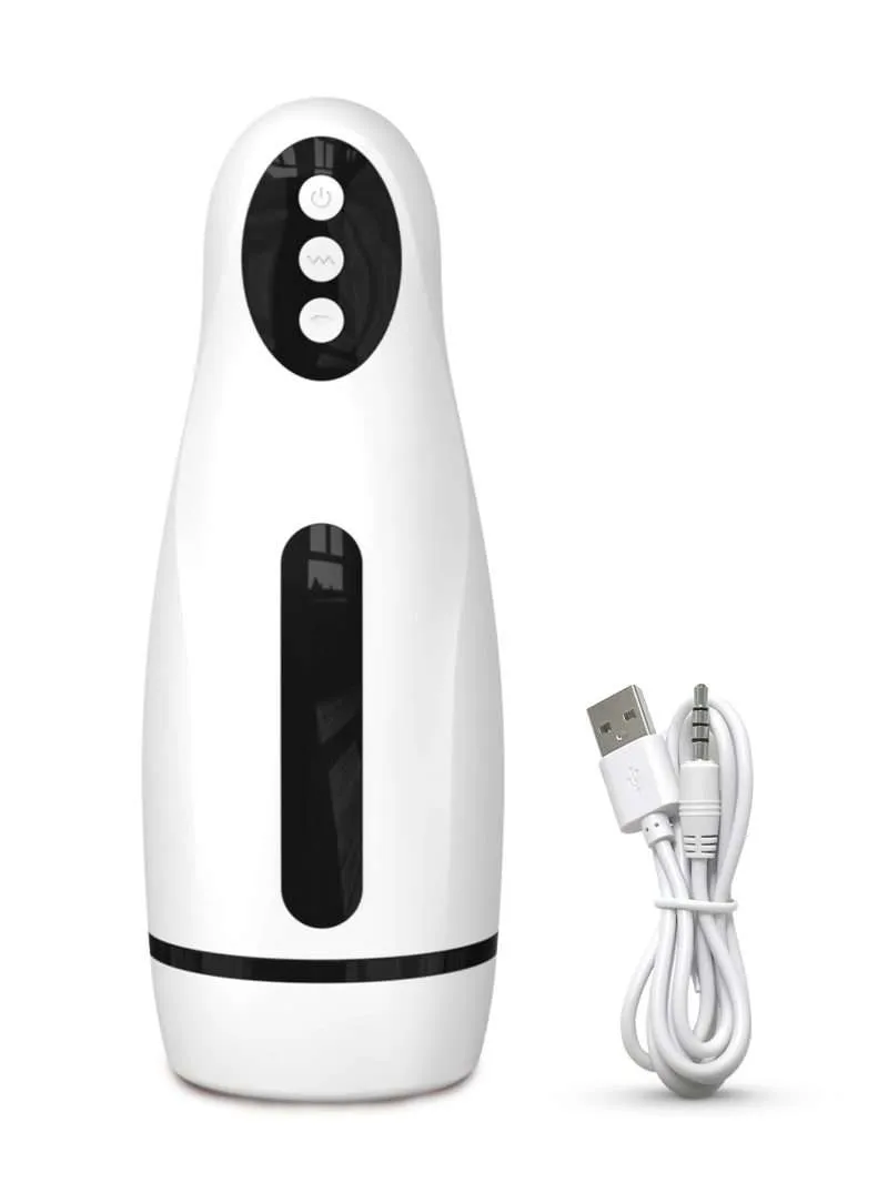 ALWUP Male Masturbator Cup Double Stimulation Vibration and Sucking Automatic Vibrator Masturbator for Man