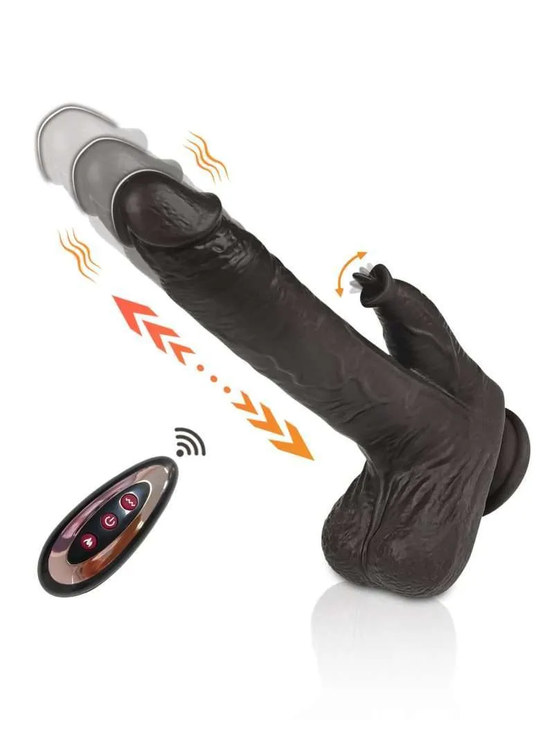 ALWUP Sex Toy Remote Control Silicone Dildo Strong Suction Cup Realistic Thrusting Dildo Vibrator for Women