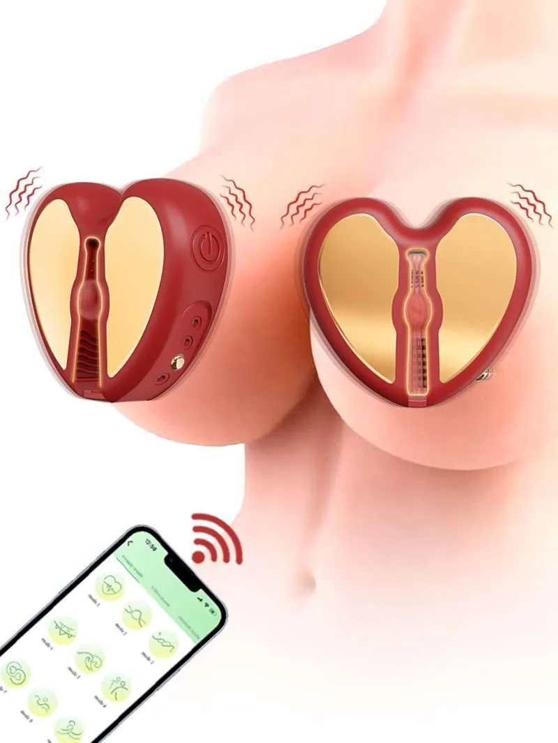 ALWUP App Remote Control Female Toy Nipple Clamp Breast Massage Vibrator for Women and Couples Sex Pleasure