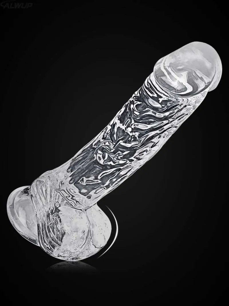 Alwup Transparent Jelly Dildo Use in Various Scenarios Suction Cup Wholesale Adult Sex Toys for Women Beginners